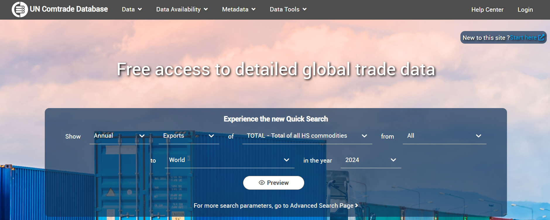 UN Comtrade Database - I-GUIDE Platform